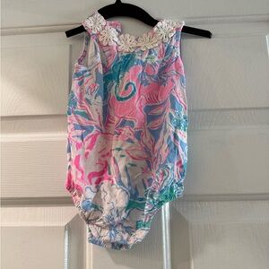 Lilly Pulitzer Pink and Blue Floral Romper